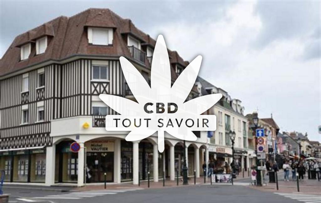 Village à Cabourg avec feuille Cannabis CBD