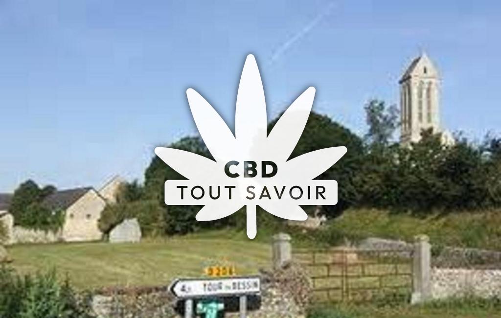 Village à Etreham avec feuille Cannabis CBD