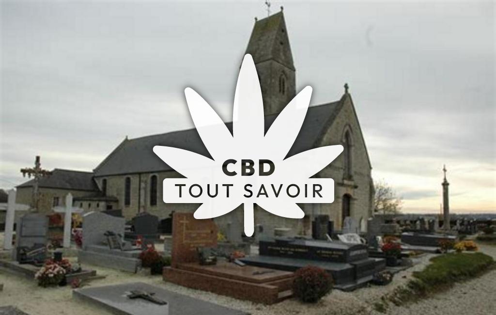 Village à Monceaux-en-Bessin avec feuille Cannabis CBD