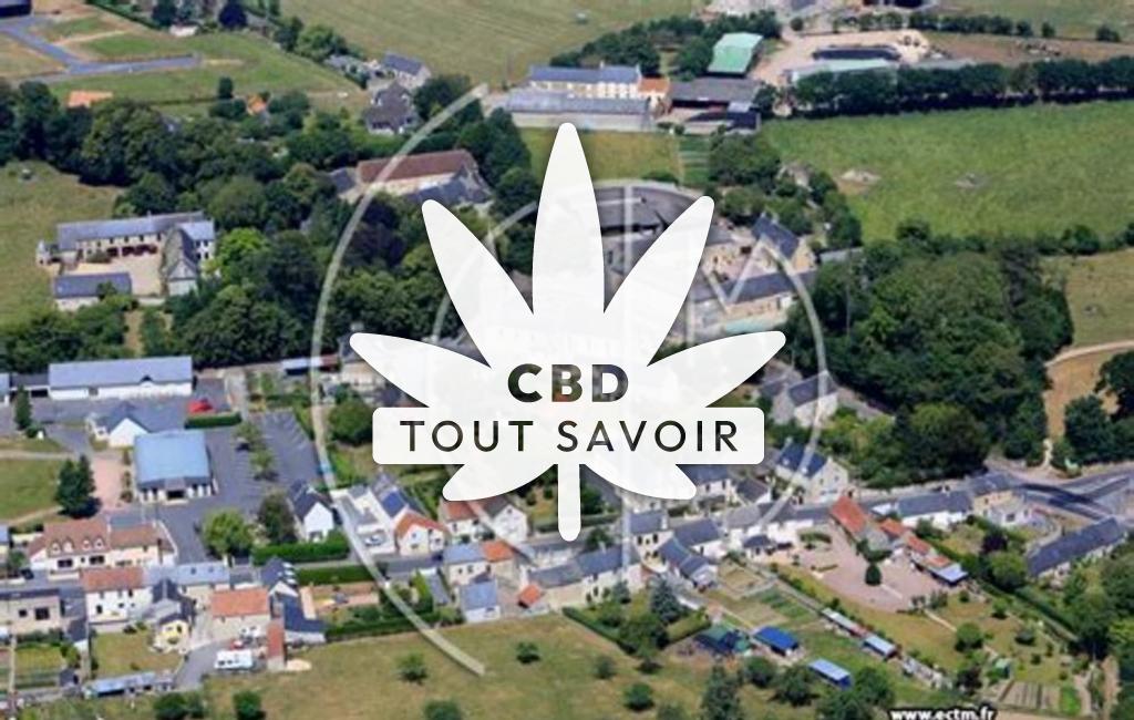 Village à Sommervieu avec feuille Cannabis CBD