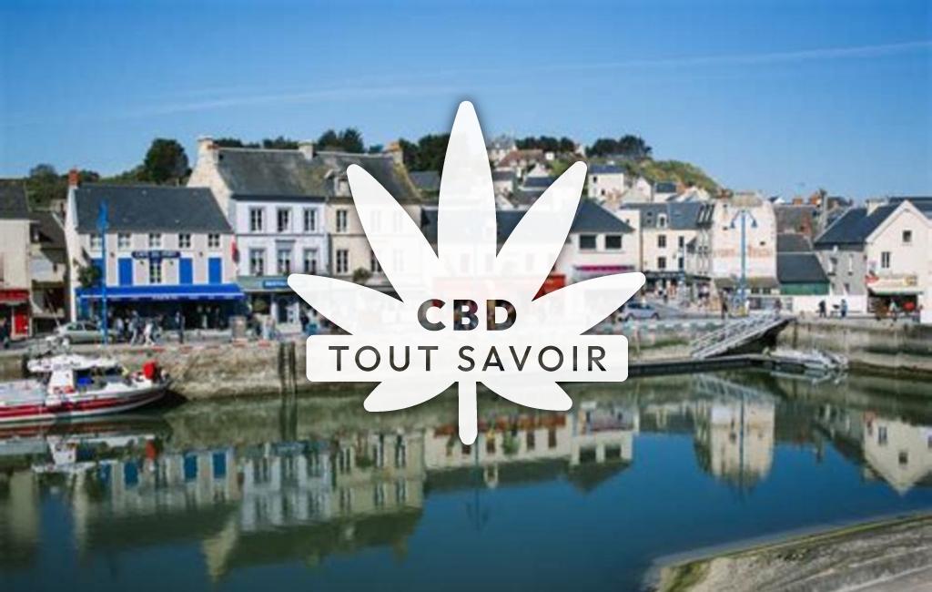 Village à Tour-en-Bessin avec feuille Cannabis CBD