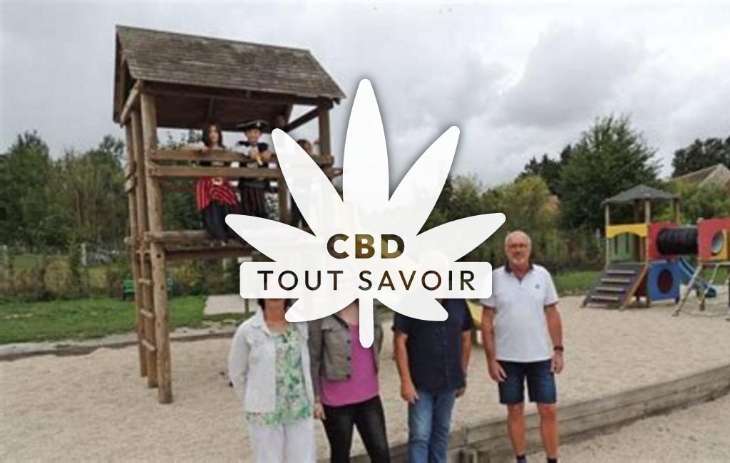 Village à Villers-Canivet avec feuille Cannabis CBD