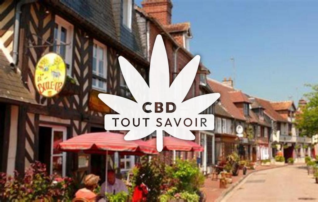 Village à Cresseveuille avec feuille Cannabis CBD