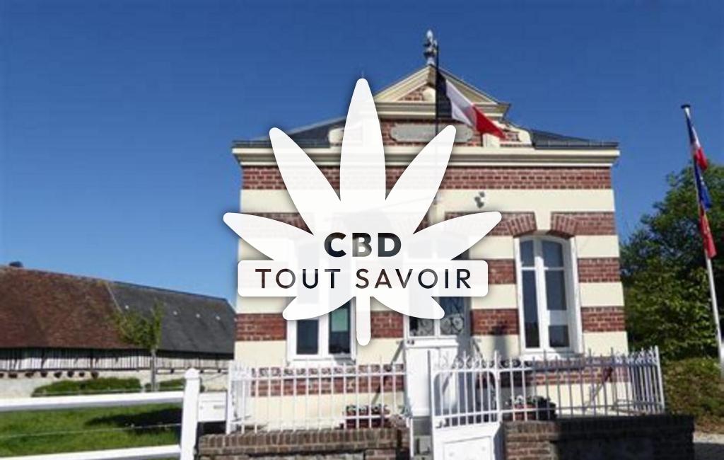 Village à Cricqueville-en-Auge avec feuille Cannabis CBD