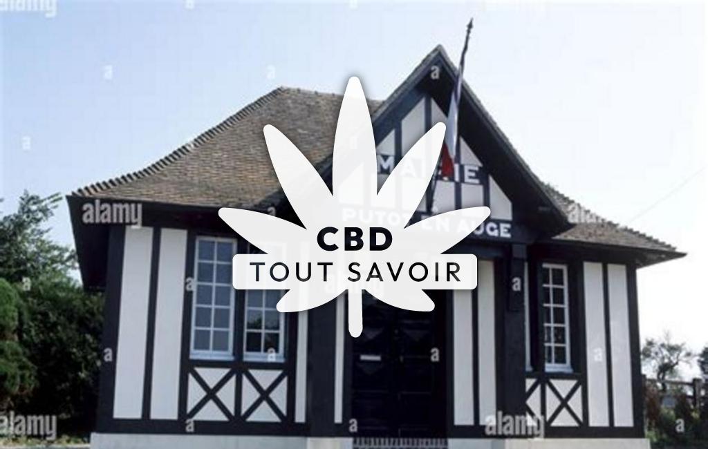 Village à Putot-en-Auge avec feuille Cannabis CBD