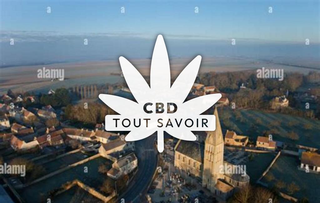 Village à Beny-sur-Mer avec feuille Cannabis CBD
