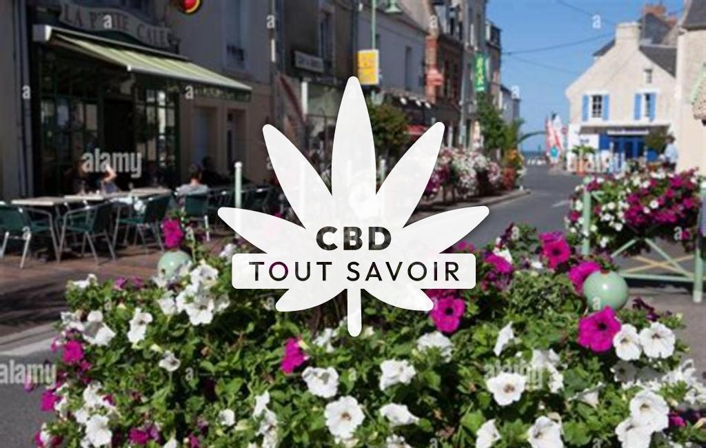 Village à Grandcamp-Maisy avec feuille Cannabis CBD