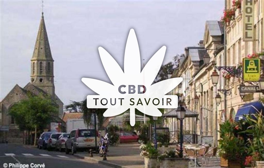 Village à Creully-sur-Seulles avec feuille Cannabis CBD