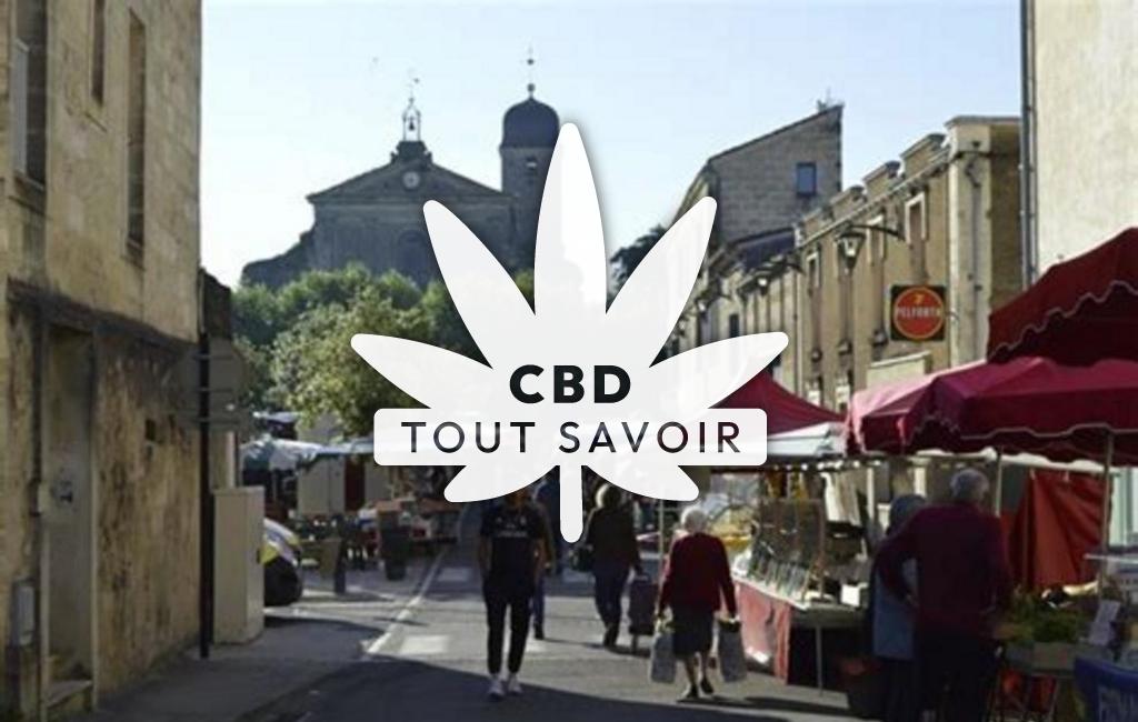 Village à Castillon avec feuille Cannabis CBD