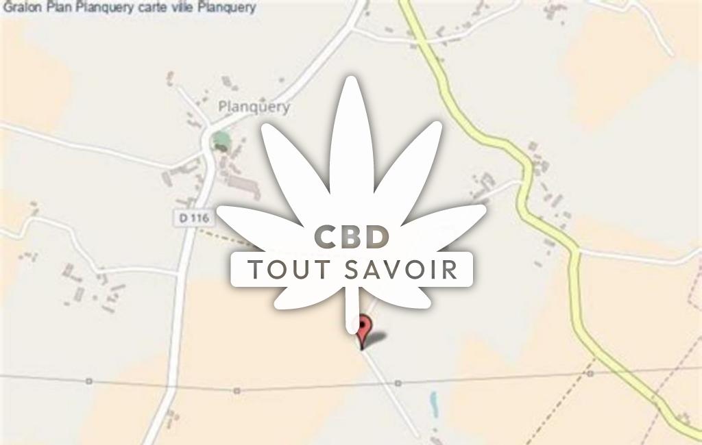 Village à Planquery avec feuille Cannabis CBD