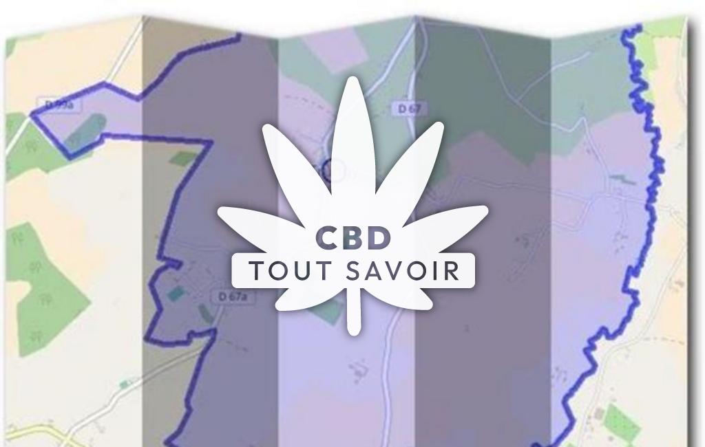 Village à Trungy avec feuille Cannabis CBD