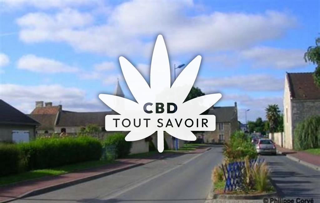 Village à Grentheville avec feuille Cannabis CBD