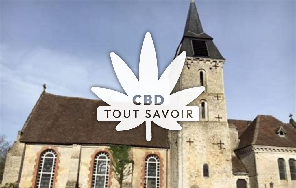 Village à Barneville-la-Bertran avec feuille Cannabis CBD
