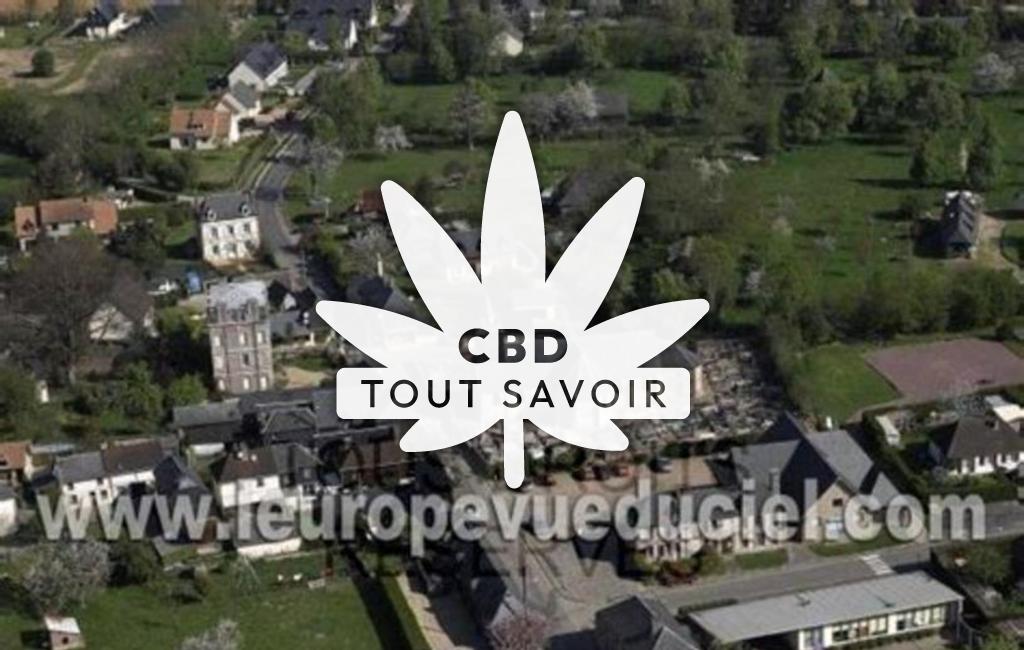 Village à Genneville avec feuille Cannabis CBD