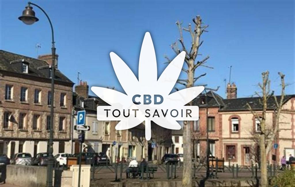 Village à La-Riviere-Saint-Sauveur avec feuille Cannabis CBD