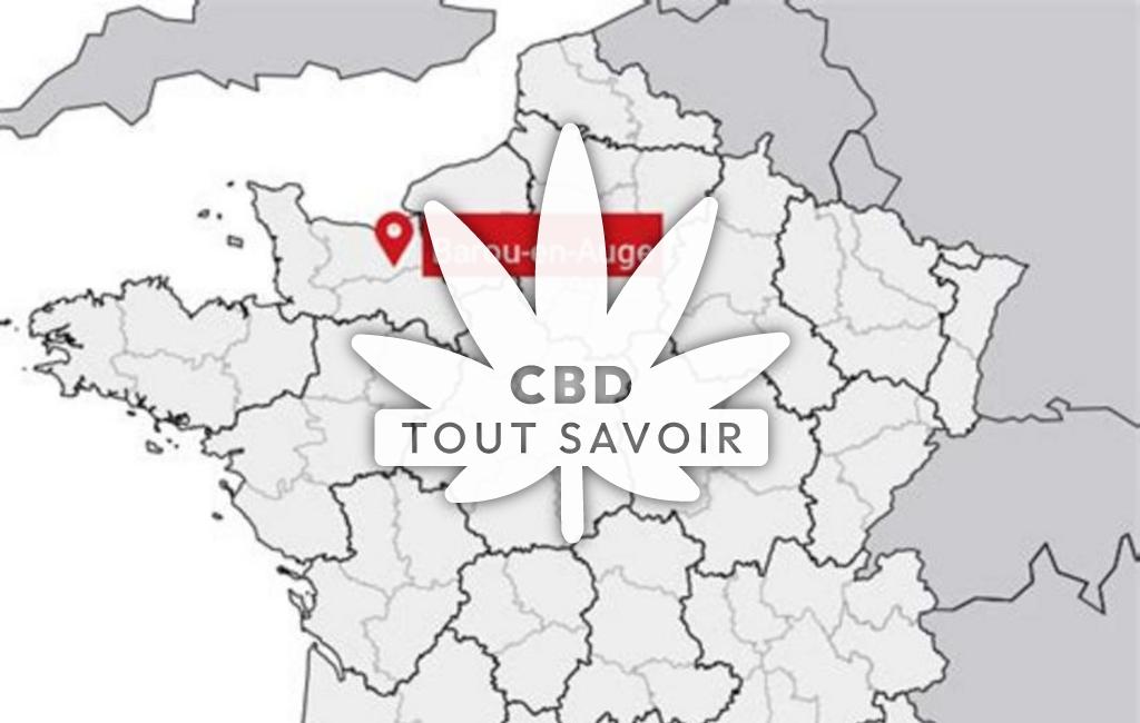 Village à Barou-en-Auge avec feuille Cannabis CBD