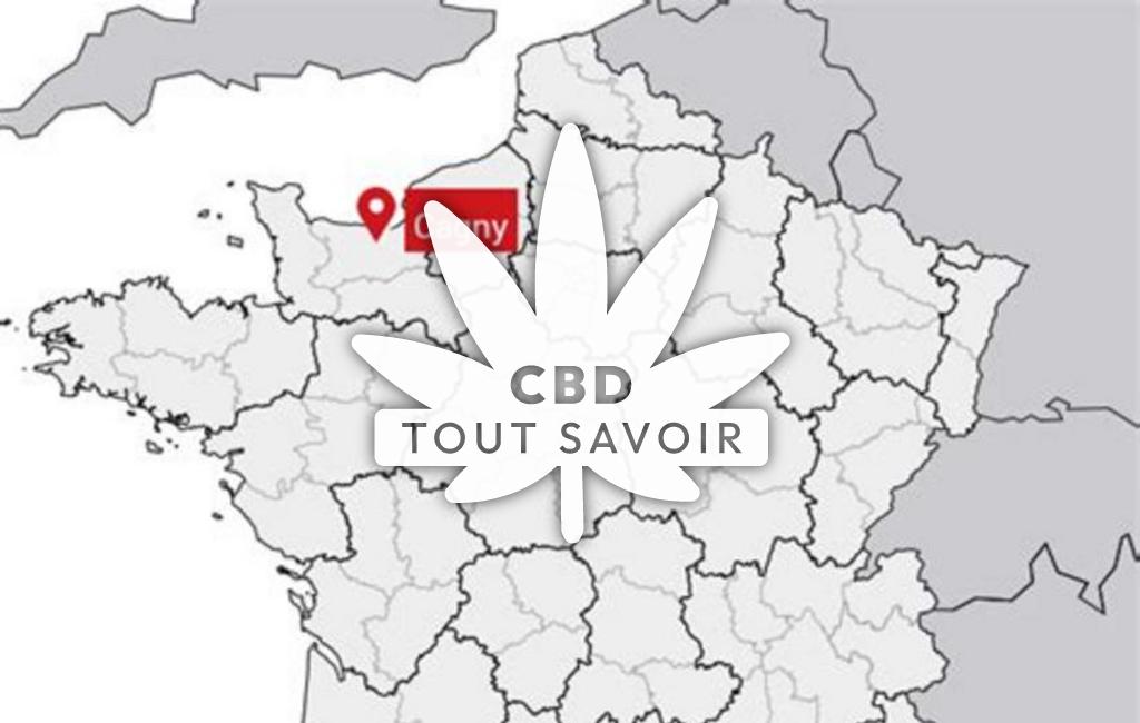 Village à Cagny avec feuille Cannabis CBD