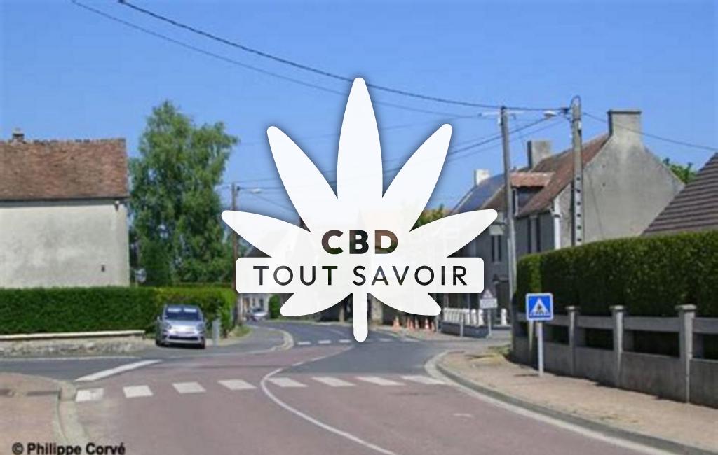 Village à Emieville avec feuille Cannabis CBD