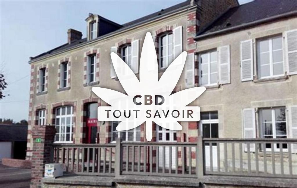 Village à Pierrefitte-en-Cinglais avec feuille Cannabis CBD