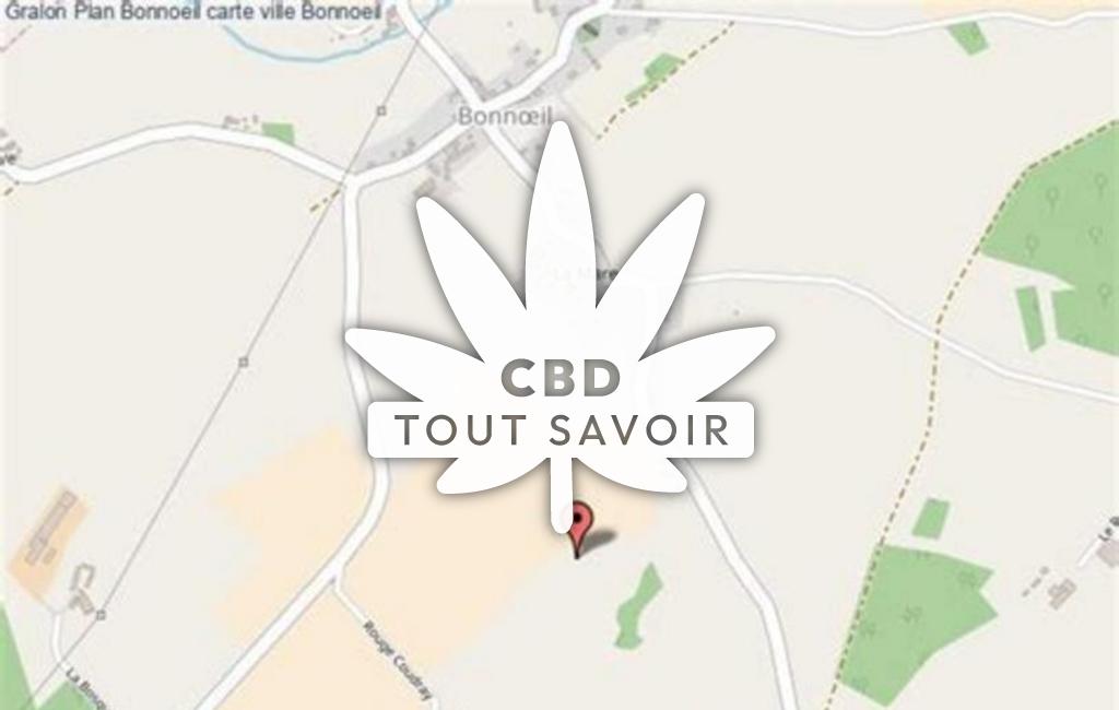 Village à Bonnoeil avec feuille Cannabis CBD