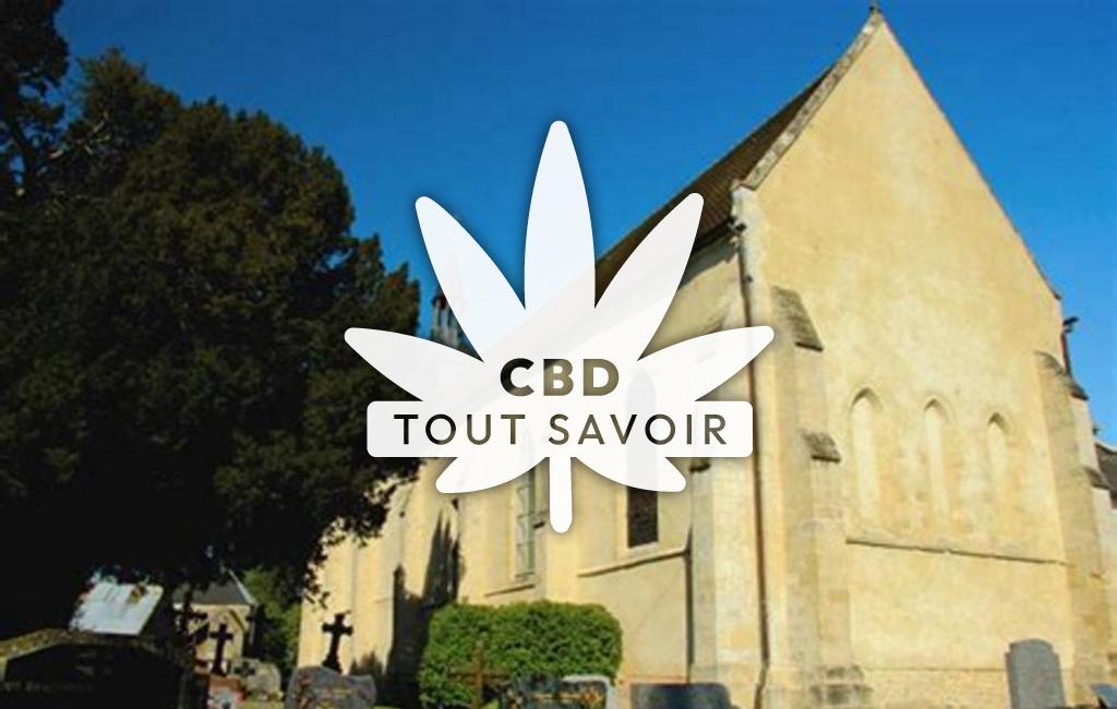 Village à Martigny-sur-l'Ante avec feuille Cannabis CBD