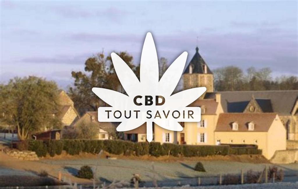 Village à Saint-Germain-Langot avec feuille Cannabis CBD