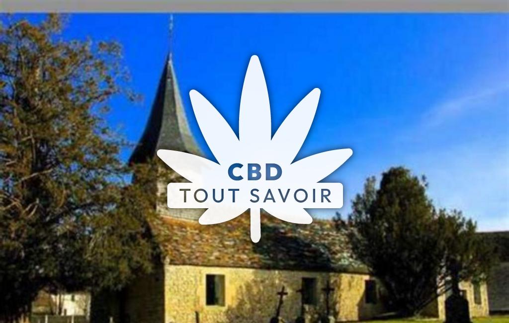 Village à Saint-Martin-de-Mieux avec feuille Cannabis CBD