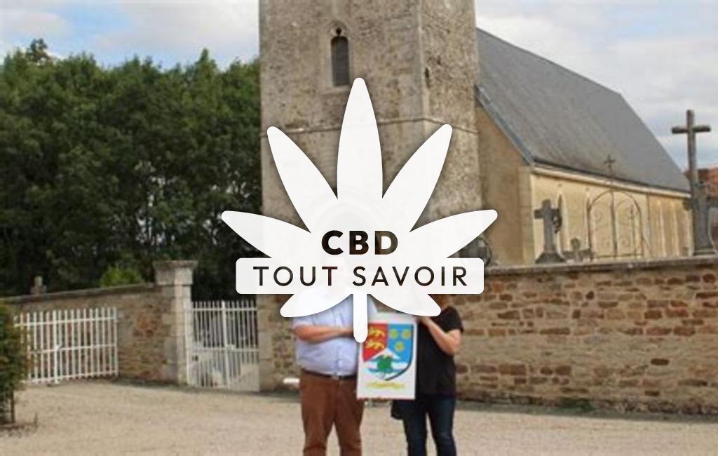 Village à Vignats avec feuille Cannabis CBD
