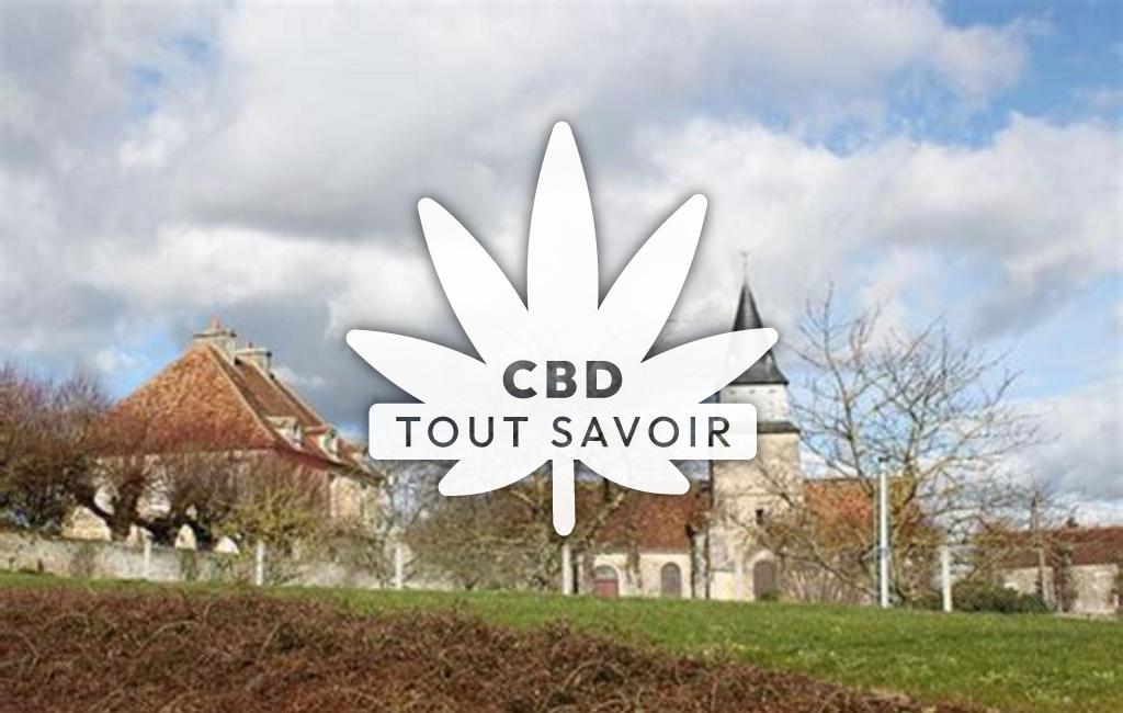 Village à Villy-Lez-Falaise avec feuille Cannabis CBD
