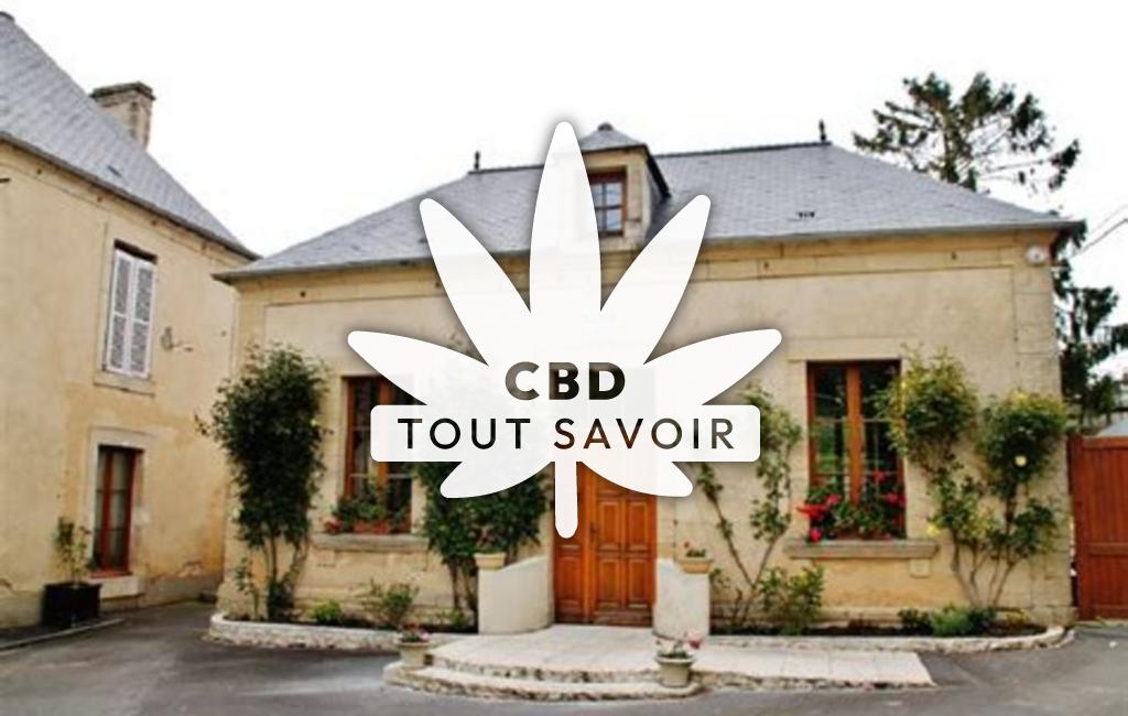 Village à Bernesq avec feuille Cannabis CBD