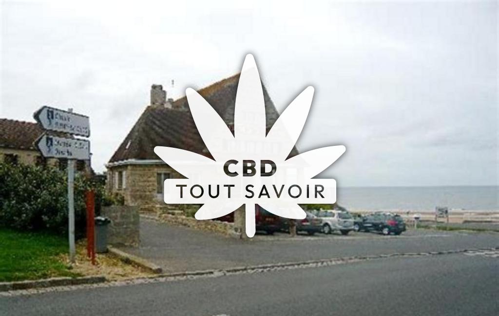 Village à Vierville-sur-Mer avec feuille Cannabis CBD