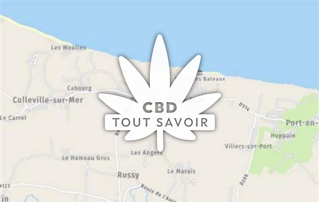 Village à Aure-sur-Mer avec feuille Cannabis CBD