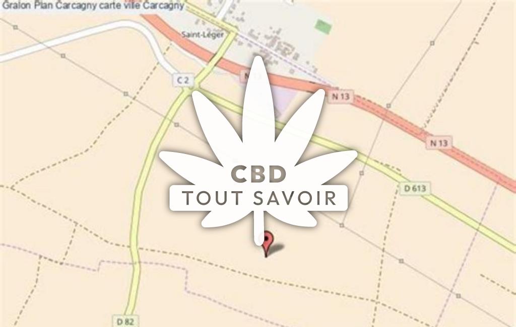 Village à Carcagny avec feuille Cannabis CBD