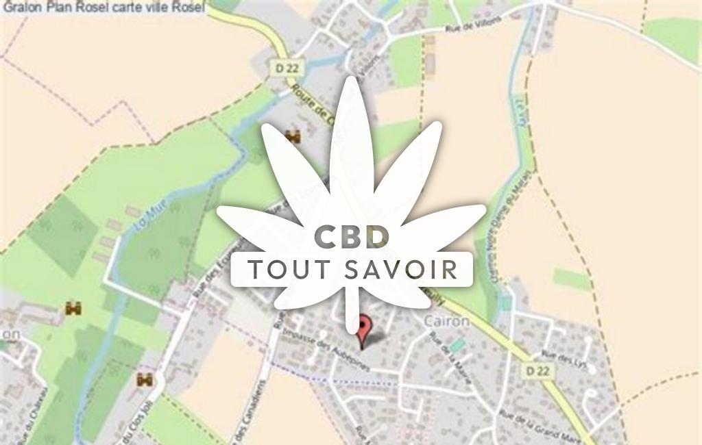 Village à Rosel avec feuille Cannabis CBD