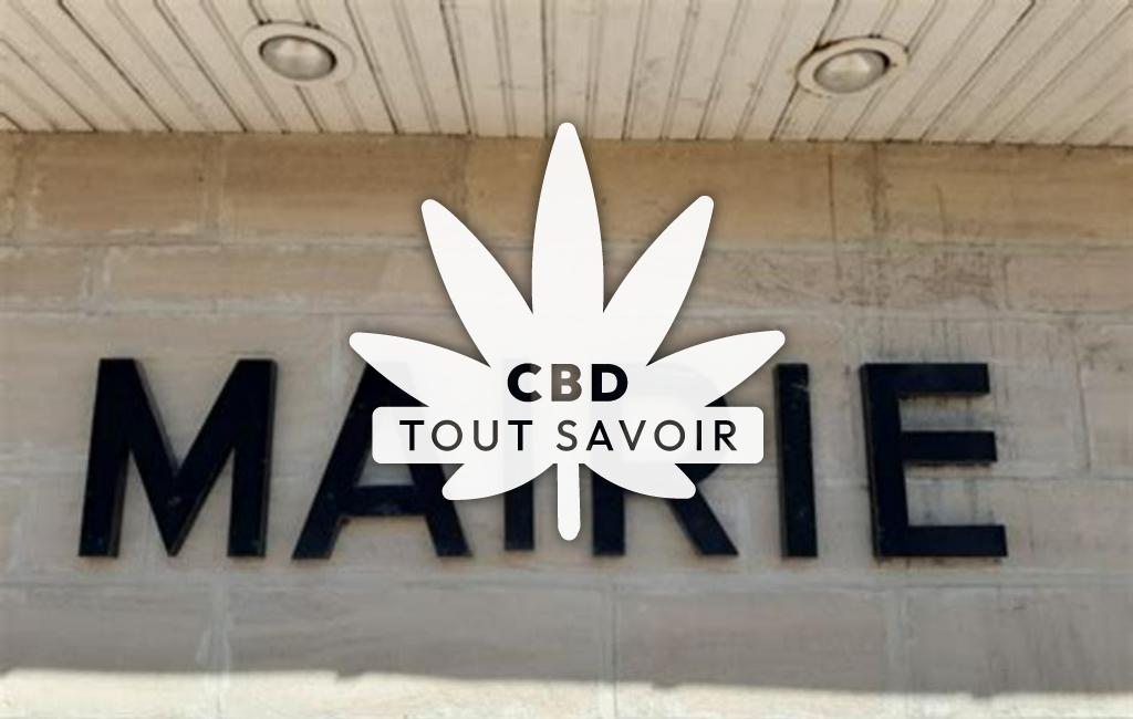 Village à Mouen avec feuille Cannabis CBD