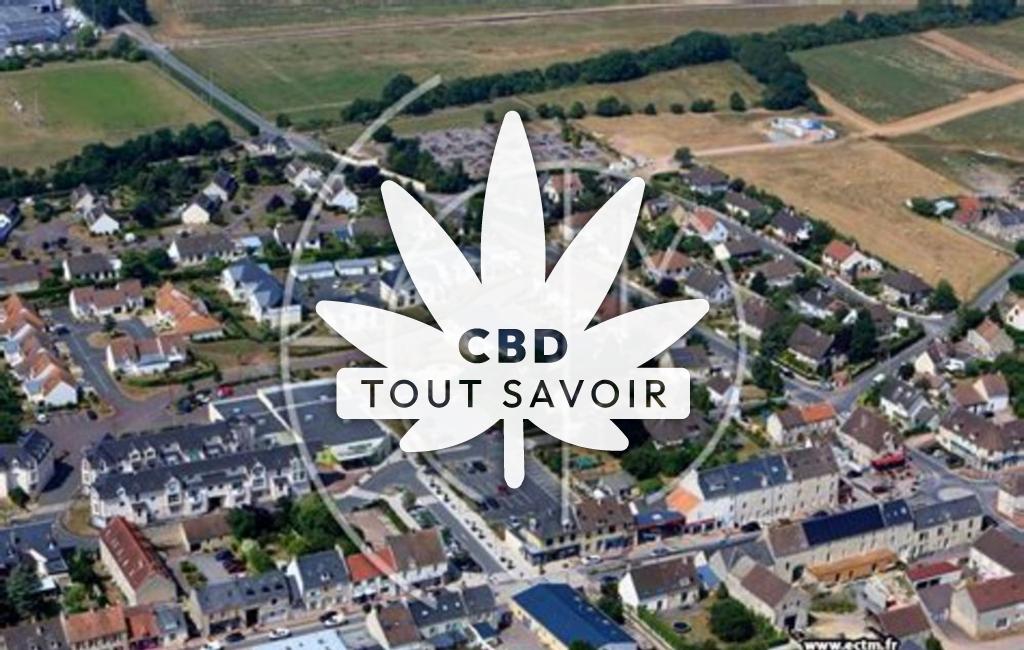Village à Verson avec feuille Cannabis CBD