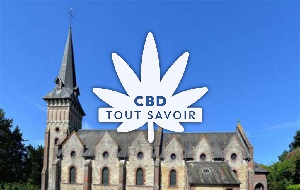 Village à Canapville avec feuille Cannabis CBD