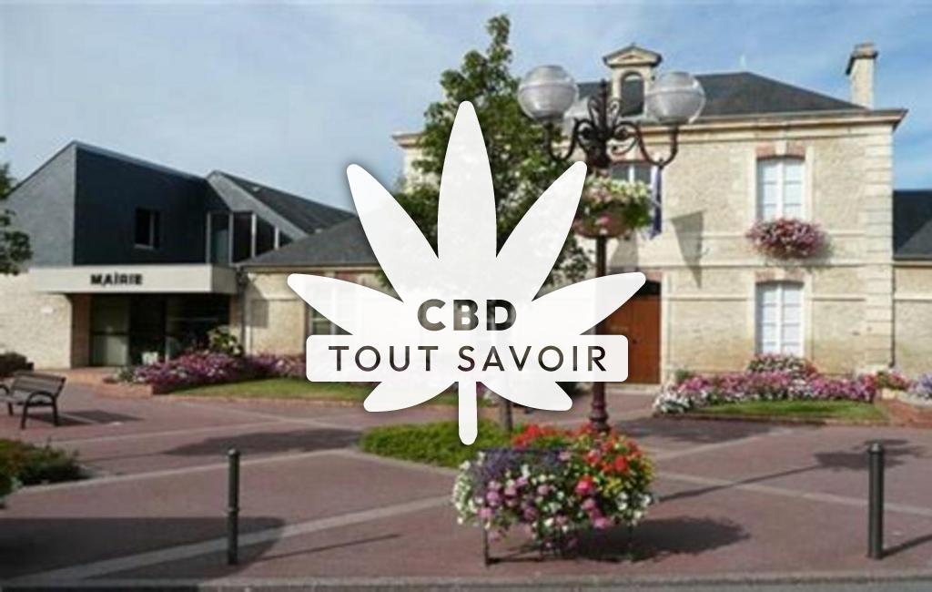 Village à Demouville avec feuille Cannabis CBD