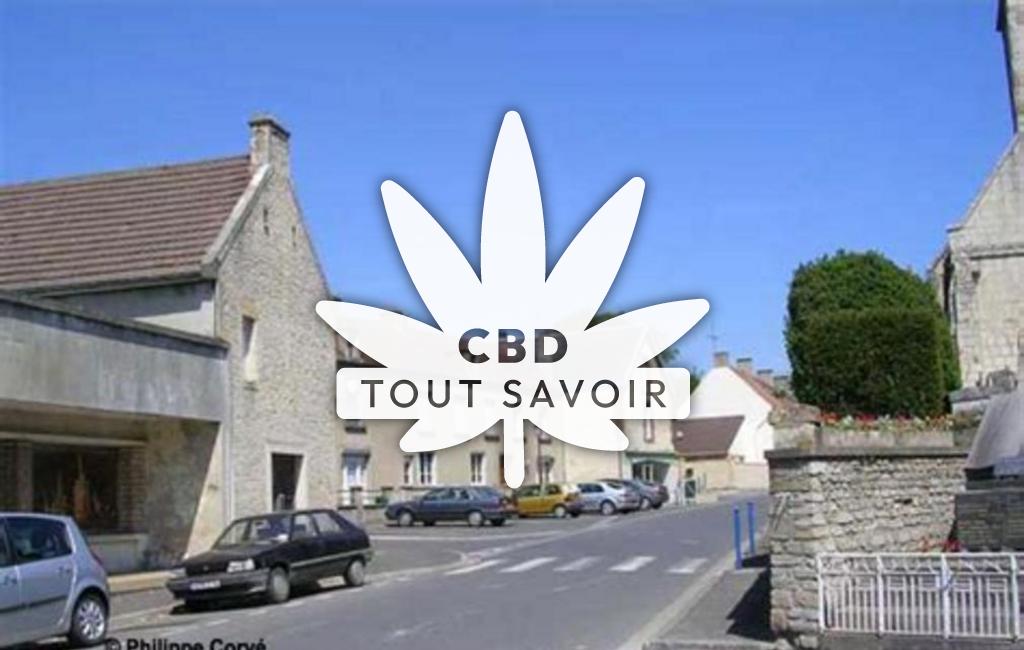Village à Herouvillette avec feuille Cannabis CBD