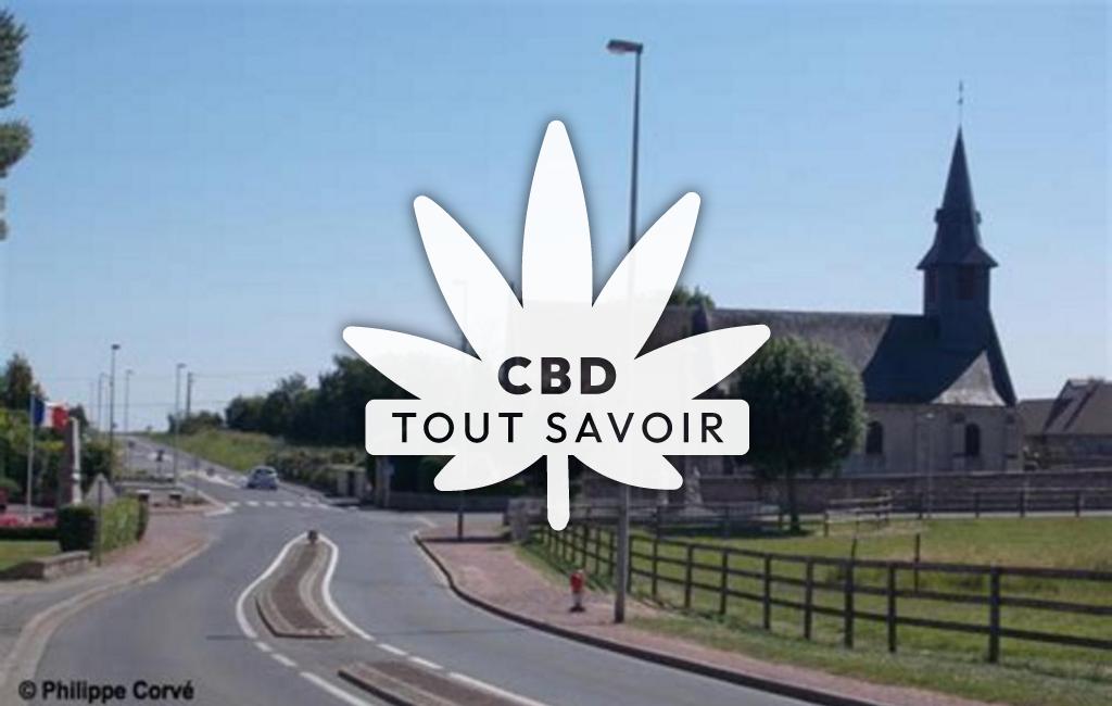 Village à Maltot avec feuille Cannabis CBD