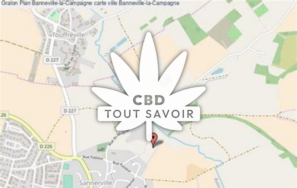 Village à Banneville-la-Campagne avec feuille Cannabis CBD