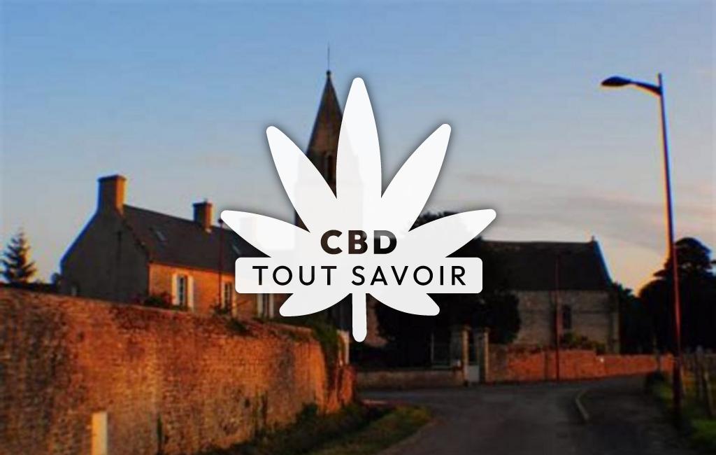 Village à Meuvaines avec feuille Cannabis CBD