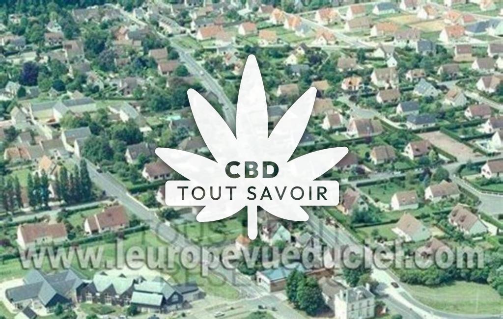 Village à Benouville avec feuille Cannabis CBD