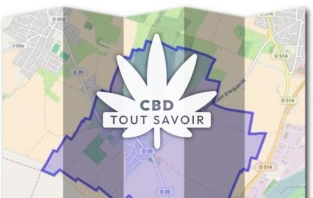 Village à Saint-Aubin-D'Arquenay avec feuille Cannabis CBD