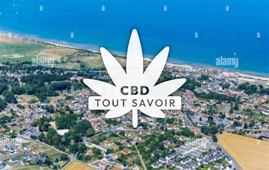 Village à Bernieres-sur-Mer avec feuille Cannabis CBD