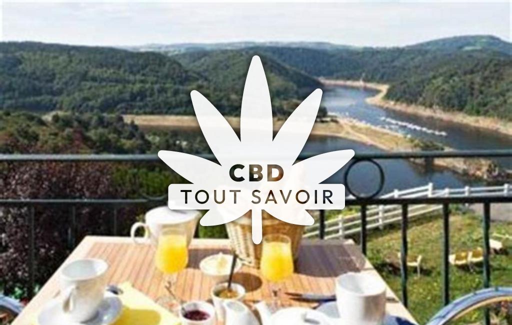 Village à Anglards-de-Saint-Flour avec feuille Cannabis CBD