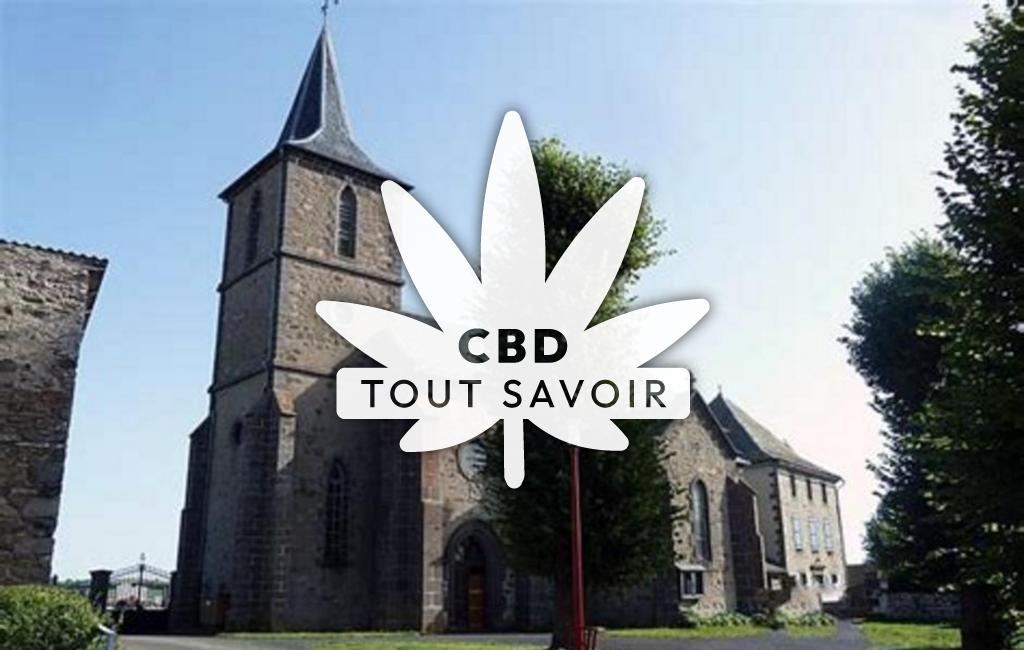 Village à Montchamp avec feuille Cannabis CBD