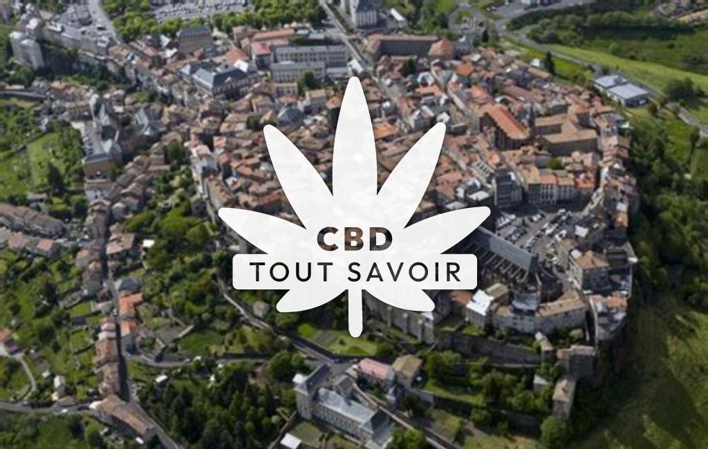 Village à Saint-Flour avec feuille Cannabis CBD