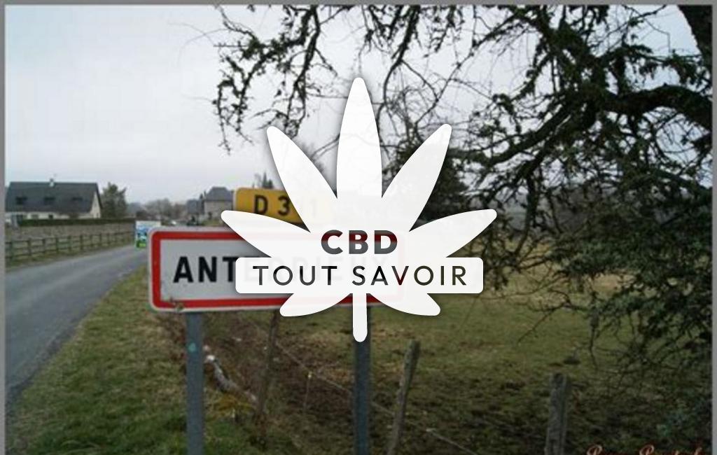 Village à Anterrieux avec feuille Cannabis CBD