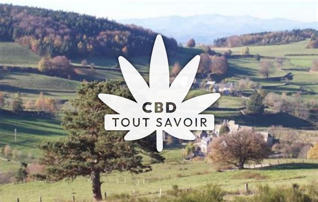 Village à Deux-Verges avec feuille Cannabis CBD